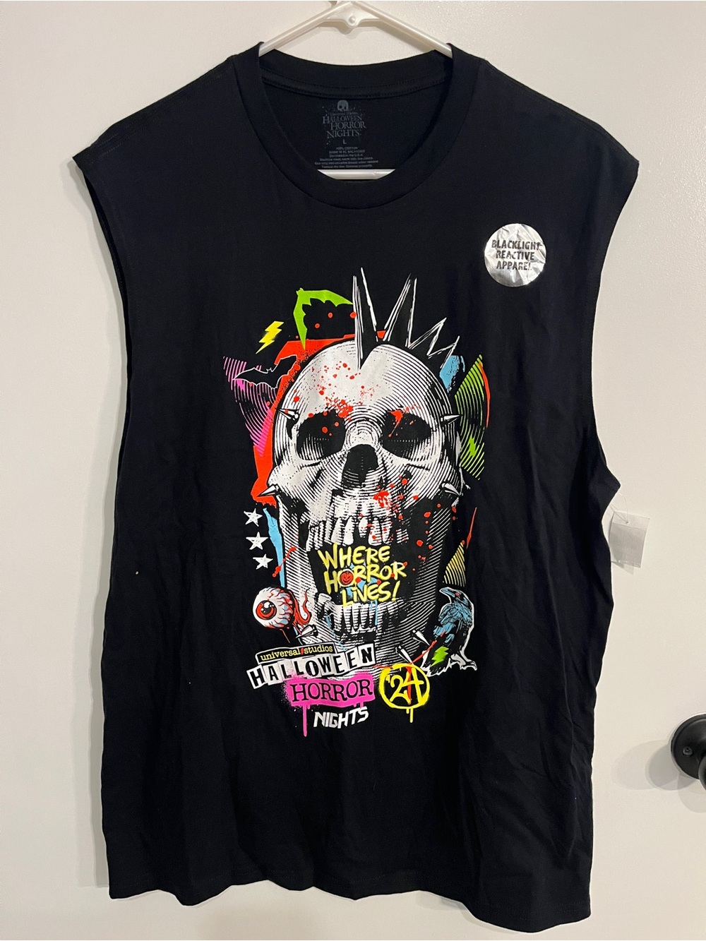 NWT Mens size lg 2024 universal studios Halloween Horror Nights Punk Skull Tank